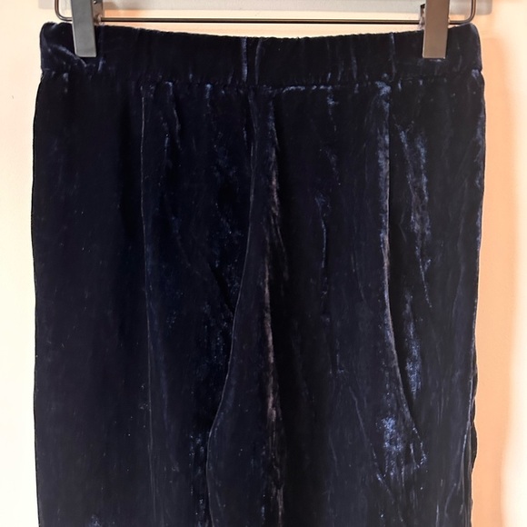 Zara Blue Velvet Flared Leg Pants - Picture 6 of 7